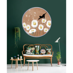 flower ++flower art++ abstract flower++ abstract art++ canvas printing++ canvas art++ round frame++ round canvas art