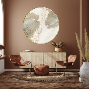 Flower++ abstract flower++ abstract art++ canvas printing++ canvas art++ round frame++ round canvas art