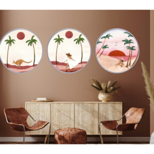 abstract sun ++tropical beach++ beach ++tropical beach abstract++ abstract art++ canvas art++ round frame++ round canvas art