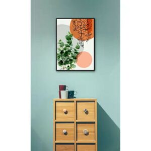 Modern Eucalyptus Print with Wooden Floater Frame