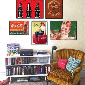 abstract++ minimalist++ Canvas Print++ Canvas Painting++ Wall Art++ Decor++bird++ yellow++coca cola