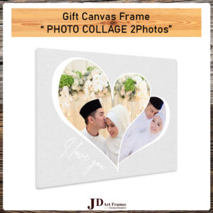 Gift Canvas Frame ″PHOTO COLLAGE 2Photos″ for Her / Him [READY TO HANG]