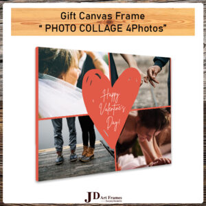 Gift Canvas Frame ″PHOTO COLLAGE 4Photos″ for Her / Him [READY TO HANG]