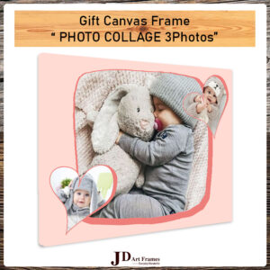 Gift Canvas Frame ″PHOTO COLLAGE 3Photos″ for Her / Him [READY TO HANG]