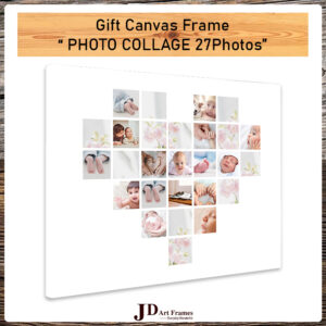 Gift Canvas Frame ″PHOTO COLLAGE 27Photos″ for Her / Him [READY TO HANG]