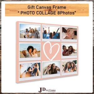 Gift Canvas Frame ″PHOTO COLLAGE 8Photos″ for Her / Him [READY TO HANG]