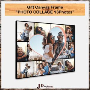 Gift Canvas Frame ″PHOTO COLLAGE 13Photos″ for Her / Him [READY TO HANG]