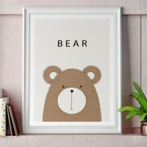 abstract++ minimalist++ Canvas Print++ Canvas Painting++ Wall Art++ deco++ cute++ brown++ bear++ kids