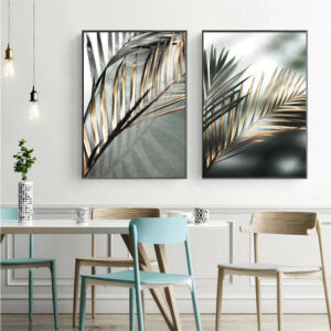 abstract++ minimalist++ Canvas Print++ Canvas Painting++ Wall Art++ Decor++ ++ modern++ palm leaf++ gold