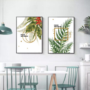 abstract++ minimalist++ Canvas Print++ Canvas Painting++ Wall Art++ Decor++ flower， letter， quote， love++ green++ leaf