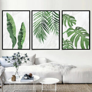 abstract++ minimalist++ Canvas Print++ Canvas Painting++ Wall Art++ Decor++ tropical ++ leaf++ marbel++green