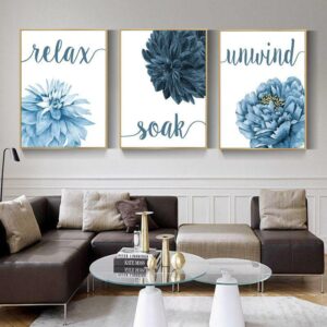 Blue++ Flower++ Canvas Print++ Canvas Painting++ Wall Art++ Decor++ Modern++ Nordic
