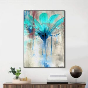 abstract++ minimalist++ Canvas Print++ Canvas Painting++ Wall Art++ Decor++ Scandinavian++ Painting++ ++ Blue++cyan++Floral