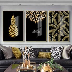 canvas Print++ Wall Art++ abstract art++ canvas art++ luxury++ gold++ leaves++ Nordic++ pineapple++ plants