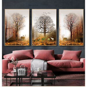 abstract++ Canvas Print++ Wall Art++ modern++ abstract art++ canvas art++ homedecor++ autumn++ fall++ deer++ luxury