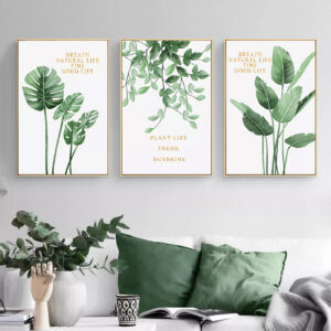 abstract++ Canvas Print++ Wall Art++ modern++ abstract art++ canvas art++ aesthetic++ green plant++ leaves++ monstera leaves++ Nordic++ minimalist