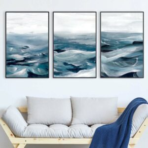 abstract++ Canvas Print++ Wall Art++ modern++ abstract art++ canvas art++ mountain++ aesthetic++ brush++ ocean++ wave++ paint brush ocean++ Nordic