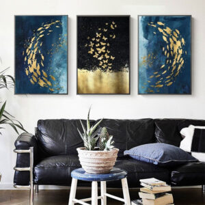 abstract++ Canvas Print++ Wall Art++ modern++ abstract art++ canvas art++ fish++ gold fish++ aesthetic++ luxury++gold