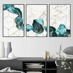 abstract++ Canvas Print++ Wall Art++ modern++ abstract art++ canvas art++ geometry++ geo++ shapes++ hexagon++ turquoise++