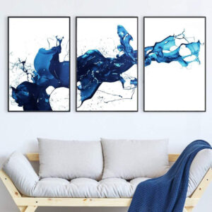abstract++ Canvas Print++ Wall Art++ modern++ abstract art++ scenery++ canvas art++ paint++ splash++ blue++ cobalt++ cobalt blue++ decoration++ Nordic