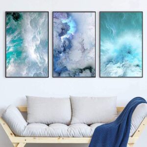 abstract++ Canvas Print++ Wall Art++ modern++ abstract art++ scenery++ seaside++ canvas art++ ++ aesthetic++ cloudy++ sky++ wave++ wave-like art++ scenery++ blue++ cloud