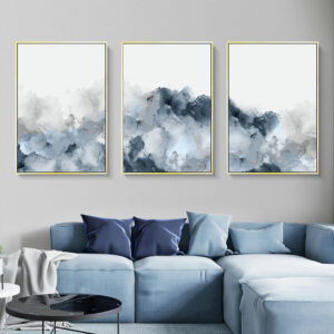 abstract++ minimalist++ Canvas Print++ Canvas Painting++ Wall Art++ modern++ abstract art++ ++ Nordic++ minimalist++ blue gray++ watercolor++ cool++ blue