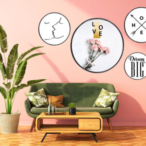 abstract art++ wall art++ canvas art++ canvas print++ round frame++ home decor++ decoration++ round art++ modern art++ word art++ aesthetic++ flower++ Nordic