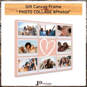 Gift Canvas Frame "PHOTO COLLAGE 8Photos" for Her / Him [READY TO HANG]